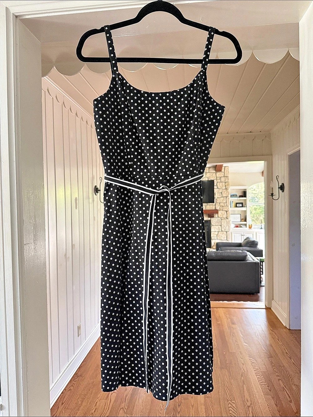 K & Company Polka Dot Midi Dress in Black & White Size 6